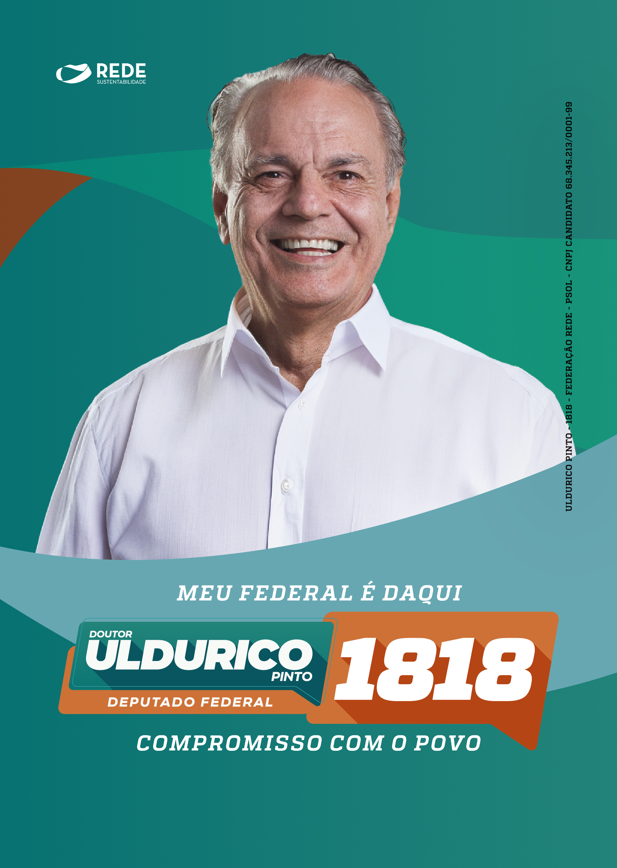 Frente do santinho digital de Uldurico Pinto 1818